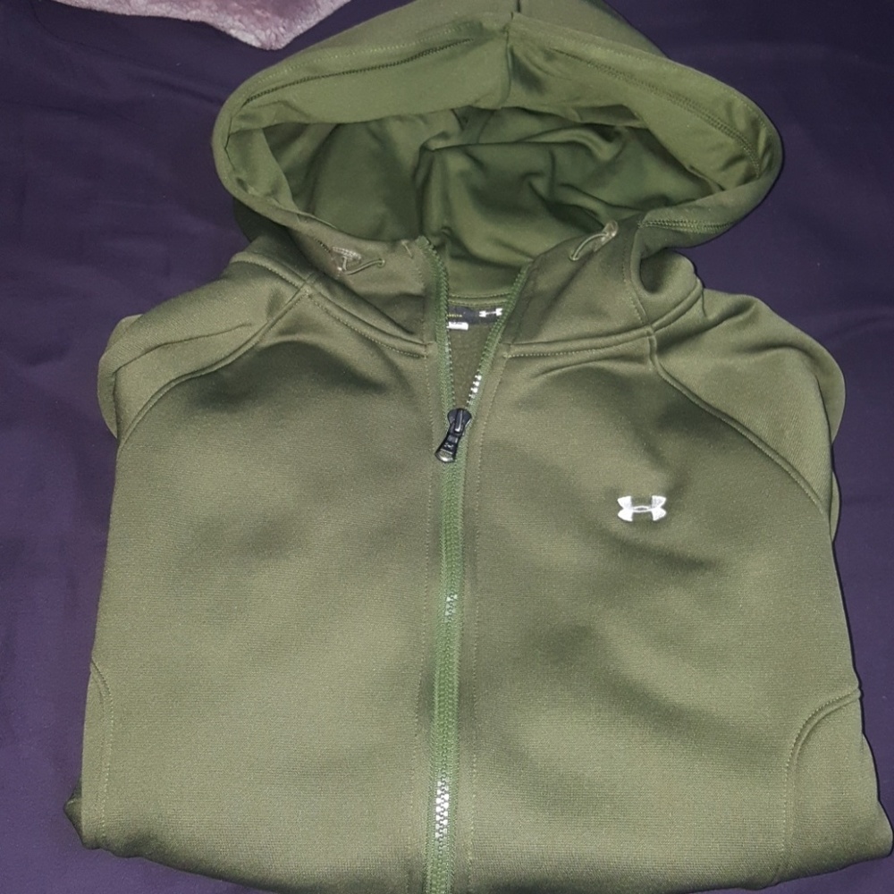UNDER ARMOUR GREEN ZIPPER HOODIE